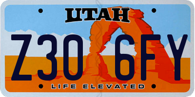 UT license plate Z306FY