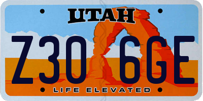 UT license plate Z306GE