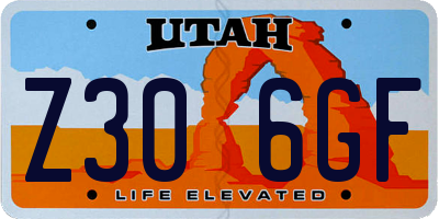 UT license plate Z306GF