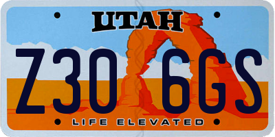 UT license plate Z306GS
