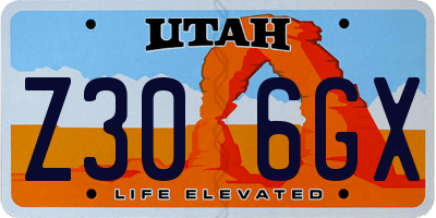 UT license plate Z306GX