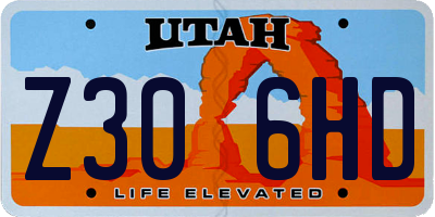 UT license plate Z306HD