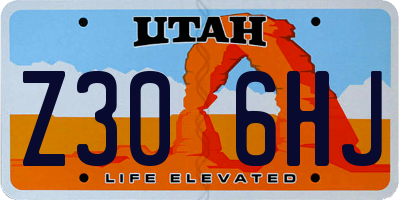 UT license plate Z306HJ