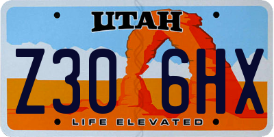 UT license plate Z306HX