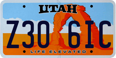 UT license plate Z306IC