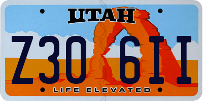 UT license plate Z306II