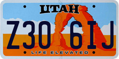 UT license plate Z306IJ