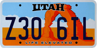 UT license plate Z306IL