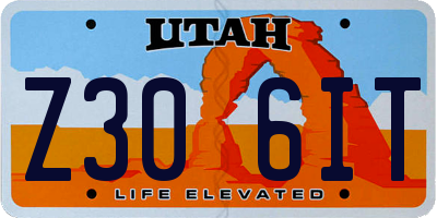 UT license plate Z306IT