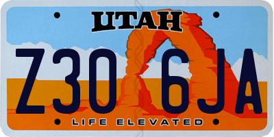 UT license plate Z306JA