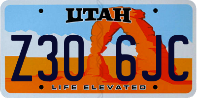 UT license plate Z306JC