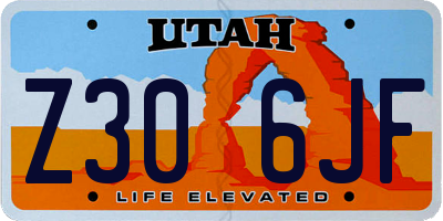 UT license plate Z306JF