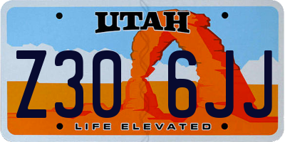 UT license plate Z306JJ