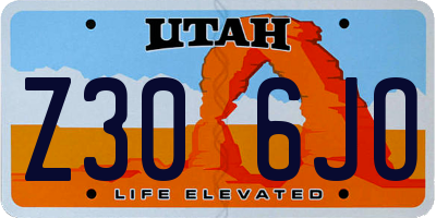 UT license plate Z306JO