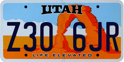 UT license plate Z306JR