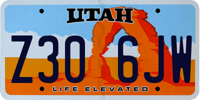 UT license plate Z306JW