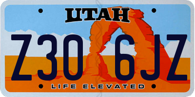 UT license plate Z306JZ