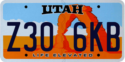 UT license plate Z306KB