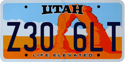 UT license plate Z306LT