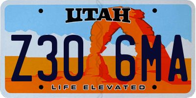 UT license plate Z306MA