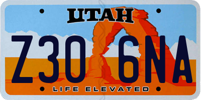 UT license plate Z306NA