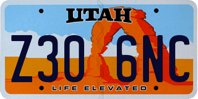 UT license plate Z306NC