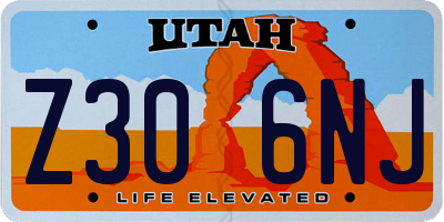 UT license plate Z306NJ