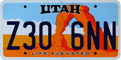 UT license plate Z306NN