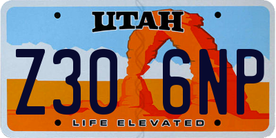 UT license plate Z306NP