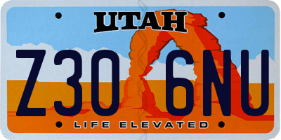 UT license plate Z306NU