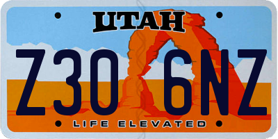 UT license plate Z306NZ