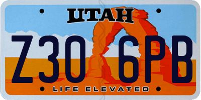 UT license plate Z306PB