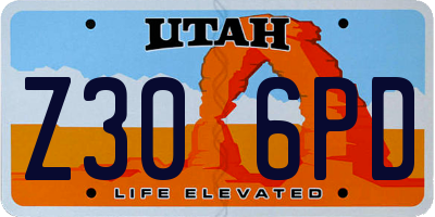 UT license plate Z306PD
