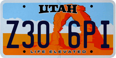 UT license plate Z306PI