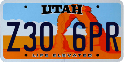 UT license plate Z306PR