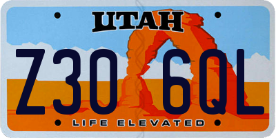 UT license plate Z306QL