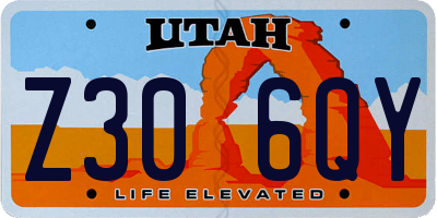 UT license plate Z306QY