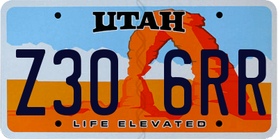 UT license plate Z306RR