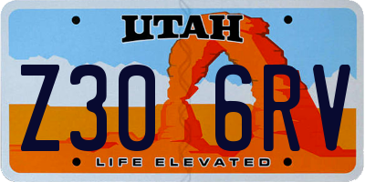 UT license plate Z306RV