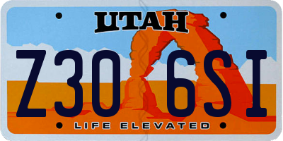 UT license plate Z306SI
