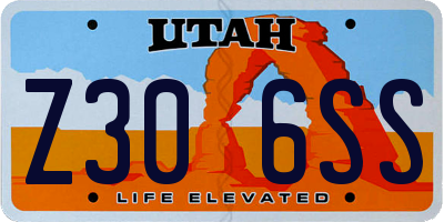 UT license plate Z306SS