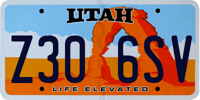 UT license plate Z306SV