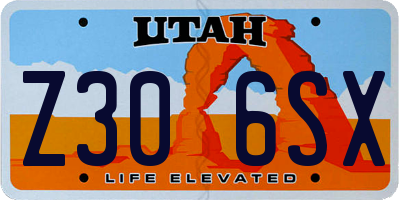 UT license plate Z306SX