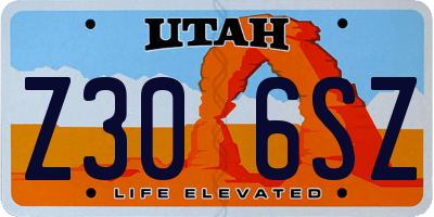 UT license plate Z306SZ