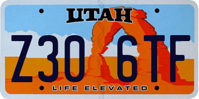 UT license plate Z306TF