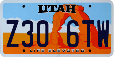 UT license plate Z306TW