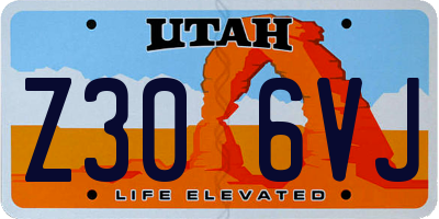 UT license plate Z306VJ