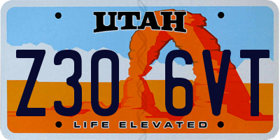 UT license plate Z306VT