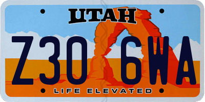 UT license plate Z306WA