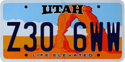 UT license plate Z306WW